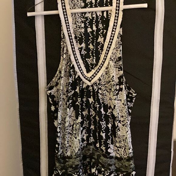 Poupette St Barth Beline Tank Dress/Coverup in Black & White Print. Size Large. - Picture 2 of 7